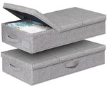 Under Bed Storage With Lids, 2 Pack Large Underbed Storage Containers Cl... - £52.23 GBP