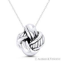 Infinity Love Knot Charm Boho Jewelry 24mm Pendant Oxidized .925 Sterling Silver - £18.75 GBP+
