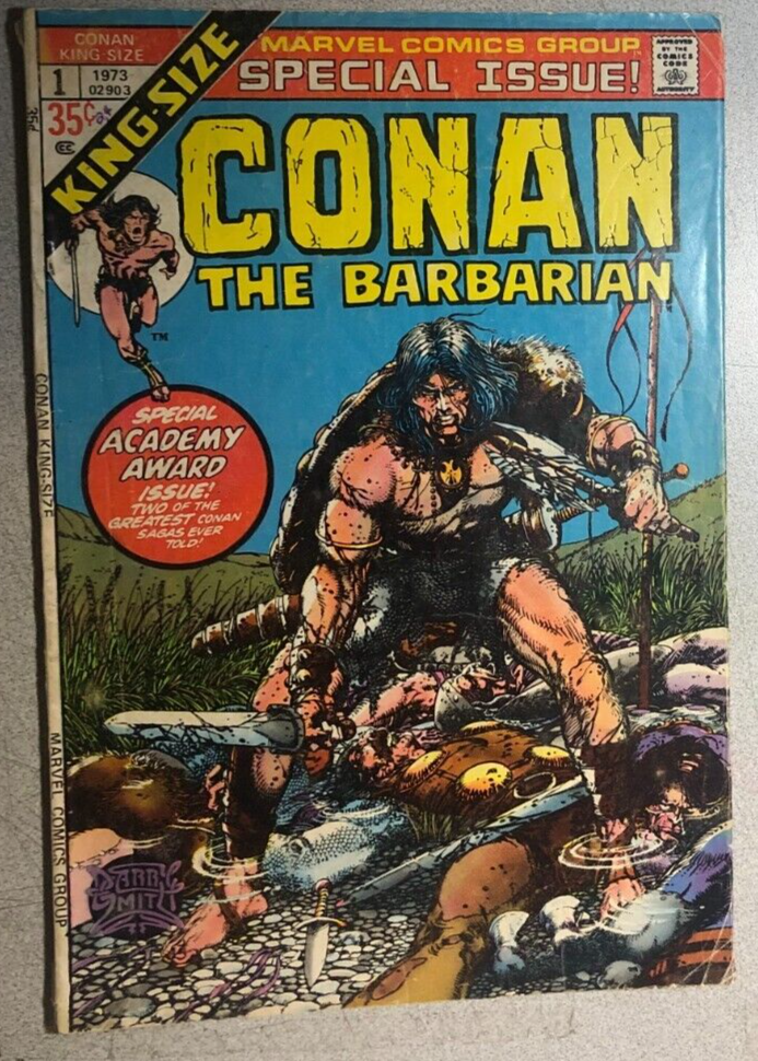 CONAN THE BARBARIAN KING-SIZE SPECIAL #1 (1973) Marvel Comics Barry Smith art VG - $14.84