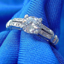 Earth mined Diamond Deco Engagement Ring 0.56 Carat Antique Platinum Solitaire - $89,820.51 MXN