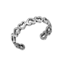Fine Sterling Silver 925 Open Heart Adjustable Toe Ring or Finger Ring - £12.77 GBP