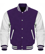 Unisex Leather Varsity Jacket Letterman Baseball Basketball Sports Colle... - €86,85 EUR