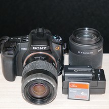 Sony ALPHA A350 14MP DSLR Camera Kit W 2 Zoom Lenses! Good/Tested W 4GB ... - $168.25