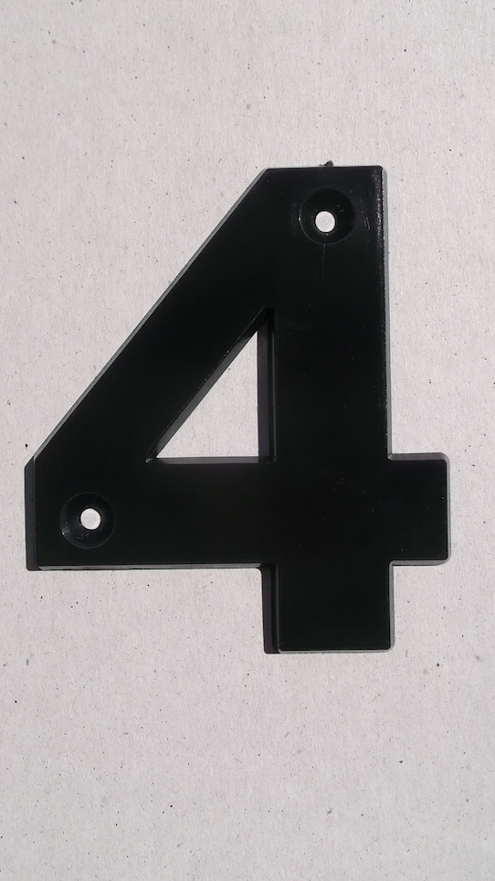 100 - New #4; Black 3.25 inch House Hotel Door Mailbox Multi-use Plastic Numbers - $110.00