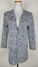 LL Bean Signature Open Front Long Cardigan Sweater Blue White XS - £23.35 GBP