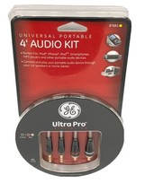 GE Audio Universal Kit 4 ft Cord Black 3.5mm To RCA 6.3mm &amp; Y Split iPhone 87681 - $8.79