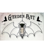 Alchemy Gothic Solar Powered Black Bat Garden Lantern LED Light 24&quot; Wide... - $44.95