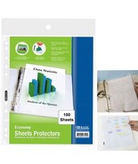 100 Sheet Page Protectors Clear Plastic Sleeve Binders 8.5 x 11 In Paper... - £28.32 GBP