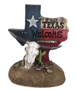 Western Welcome State Of Texas Map With Horseshoe And Longhorn Skull Fig... - $523.24 MXN