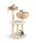 41 Inch Rattan Cat Tree with Napping Perch-White - Color: White - $3,150.56 MXN 41 Inch Rattan Cat Tree with Napping Perch-White - Color: White - $3,150.56 MXN