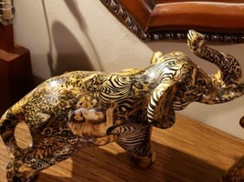LaVie Ceramic Safari Print Elephant Sculpture, 14x11&quot; - £15.65 GBP