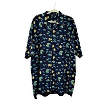 Mens Hawaiian Silk Shirt Size 2XT Button Up Colorful Fish Tropical Tulliano - $13.44