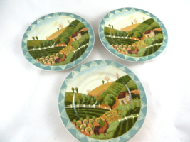 Vintage Farberware Country Life 333 Hannah Green 6.25&quot; Saucers Oven DW M... - $24.74