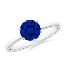 ANGARA Lab-Grown Ct 1.2 Blue Sapphire Solitaire Engagement Ring in 14K Gold - £620.80 GBP