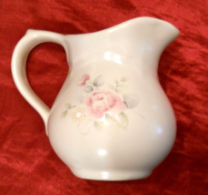 Pfaltzgraff Tea Rose Creamer Pottery Cream Pitcher Cottage Chic Stoneware - £11.81 GBP