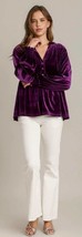 NWT Umgee L Eggplant Purple Velvet High Waist Babydoll Pullover Top Over... - $34.75