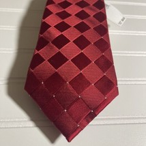 SEAN JOHN 100% Silk Tie Men&#39;s Wine Red Plaid Necktie NEW $59.50 - £8.19 GBP