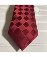 SEAN JOHN 100% Silk Tie Men&#39;s Wine Red Plaid Necktie NEW $59.50 - $9.99