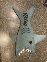 Personalized Christmas Shark stocking bluish gray - $9.90