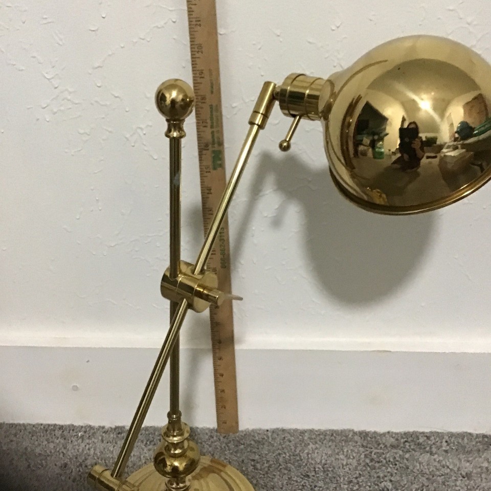 Vintage  Brass Lamp  Adjustable long Arm  Brass Piano Lamp Approx 20” Long Item image 6