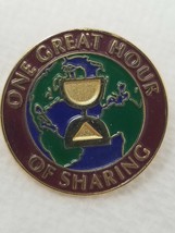 Pin One Great Hour of Sharing Vintage Metal Enamel Chalice Religious  - $11.35