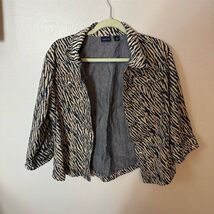Westbound Women's Zebra Print Denim Jacket Size M Multicolor Casual - $30.29