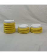 Vintage Plastic Collapsable Storage Containers Yellow Set of 3 Lids 1980... - $20.26 CAD