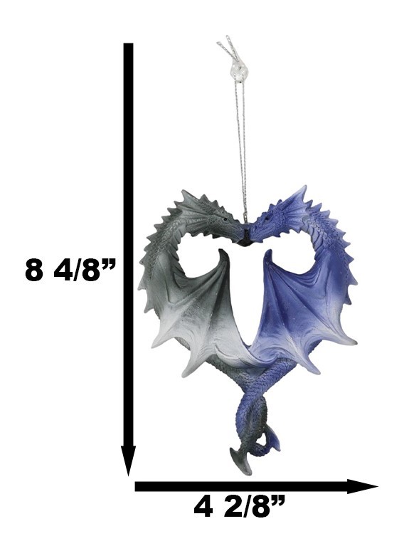 Anne Stokes Heart Shaped Night and Day Dragons Tree Hanging Ornament Fig... - $15.99