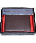Perry Ellis Mens Portfolio Brown Double ID Twofold Wallet MSRP $49.50 - £25.89 GBP