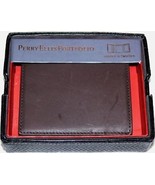 Perry Ellis Mens Portfolio Brown Double ID Twofold Wallet MSRP $49.50 - $33.00