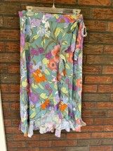 Rachel Roy Wrap Skirt Small High Low Pull On Elastic Waist Floral Print ... - £7.57 GBP