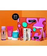 Clinique 7  Piece Set Designer Mirror + Bag Pep Start Shadows Moisturizer - £17.15 GBP