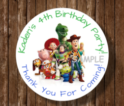 12 Personalized Toy Story Party Stickers,Birthday,Favors,Bag Labels,tags,supply - $11.99