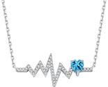 Mothers Day Gifts for Mom Wife, Genuine Swiss Blue Topaz Necklace Sterli... - $30.56