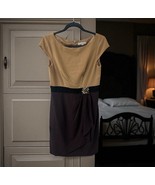 Sandra Darren Dress Womens Size 8 Brown Cap Sleeve Retro Vintage Neutral - $38.90 CAD