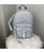 Rebecca Minkoff Mini Mab Leather Backpack Tote Bag, Gray, Designer Luxur... - $99.00