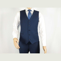 Men Suit BERLUSCONI Turkey 100% Italian Wool Super 180's 3pc Vested #Ber16 Navy image 8