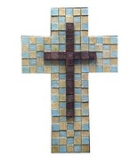 Carpentree Faith Collection 10&quot; Wood Tiles Resin Cross, Multi - £17.90 GBP