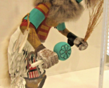 Shirley Nelson Hopi Kachina-Doll Carved Wood Wolf-Man in Plexiglass Case  - $890.01