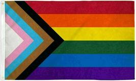 Let it Fly Progress Rainbow Pride Flag 2&#39; x 3&#39;, Pink, Blue - £3.56 GBP