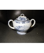 Antique Vintage Royal Doulton Porcelain Flow Blue Sugar Bowl &quot;MADRAS&quot; - $74.25