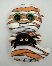 Ty Beanie Boos - MUMFORD the Halloween Orange White Ghost  w/ Spider  NE... - $7.11
