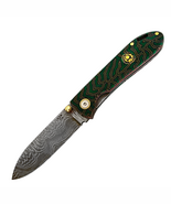 Kam Knife – T20 - Damascus Steel - Green G Micarta Handle - Knife - $136.43