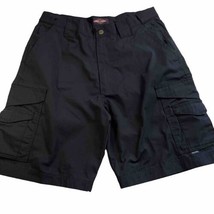 Tru-Spec Tactical Cargo Shorts Men&#39;s Size 38 Black Pockets Rip Stop Fabric Work - £10.07 GBP