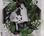 Holiday Time 20 inch Black/White Nativity Mesh Christmas Wreath - £30.50 GBP