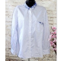Finley Striped Button-Up Blouse Top Size  L - $32.99