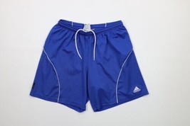 Vtg Adidas Mens Size Large Spell Out Running Jogging Soccer Shorts Royal Blue - £31.61 GBP