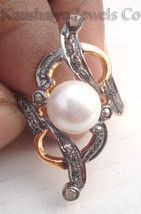 Victorian 0.62ct Rose Cut Diamond Pearl Wedding Glamorous Nice Ring - £278.82 GBP