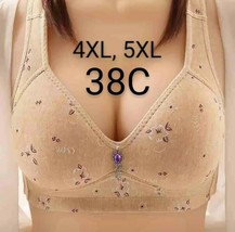 Yellow Tan Wire Free Comfort Push Up Thin Breathable Bralette Size 4XL/5XL - £9.03 GBP