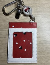 Disney Parks Minnie Mouse Retractable ID Pass Holder Red &amp; White Bows Po... - $16.00
